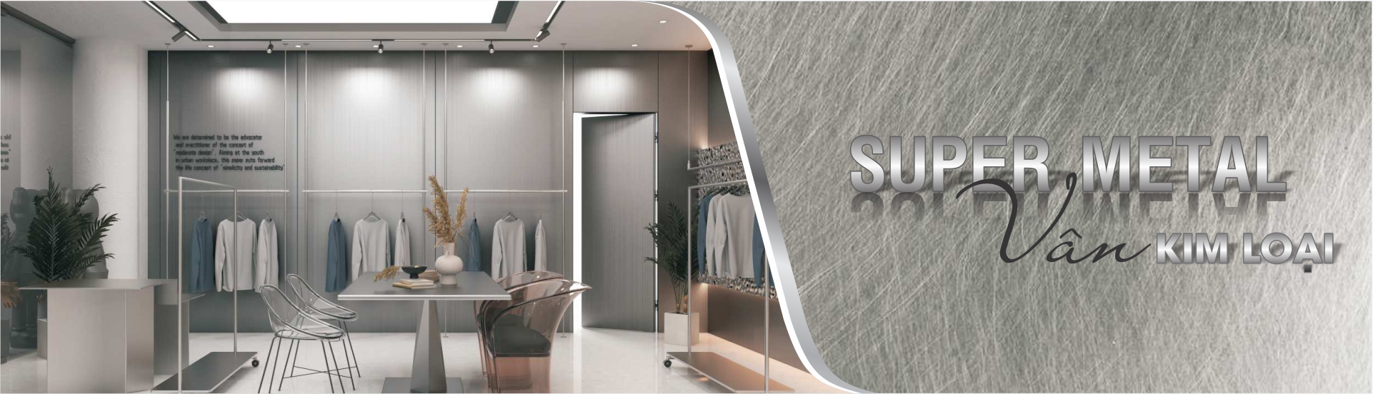 Tấm ốp sợi tre vân kim loại